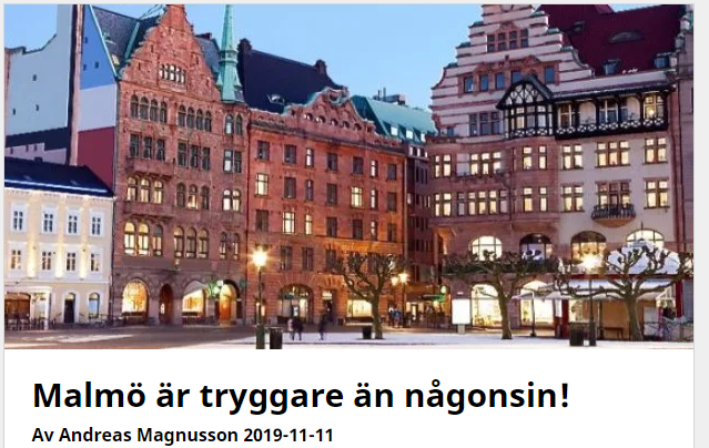 Kriminaltidning: ”Malmö är tryggare än någonsin!”
