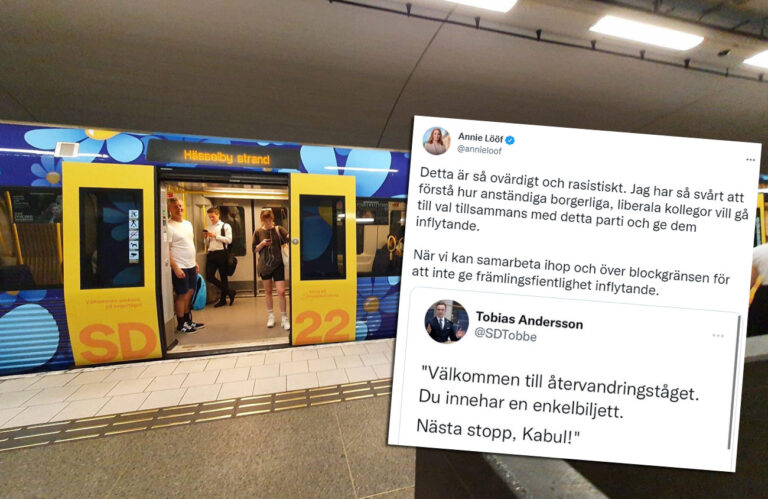 Efter återvandringskommentaren: Annie Lööf rasistanklagar SD-företrädare