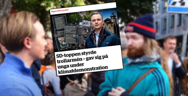 Klimataktivist känner sig ”oerhört förnedrad” – intervjuades av Tobias Andersson (SD) under demonstration