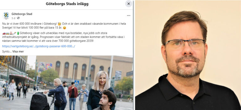 Fogelklou om Göteborgs stads glada tillkännagivande om befolkningsökning: ”Har blivit en otryggare plats”