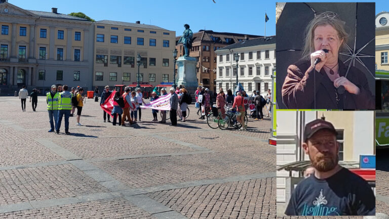 Migrantkramaren Eva Märta Granqvist (V) demonstrerade i Göteborg på nationaldagen