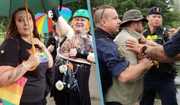 VIDEO: Prideaktivister i bråk med kristna predikanter – polis tvingades ingripa
