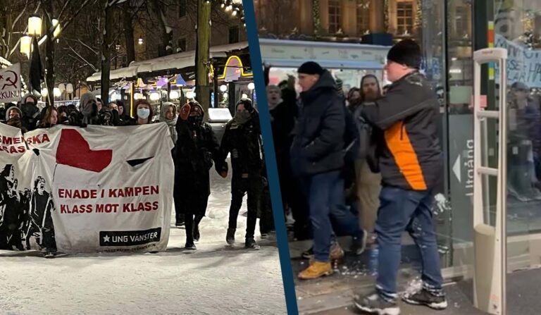 Maskerade extremister från Ung Vänster attackerade frilansjournalist i Stockholm